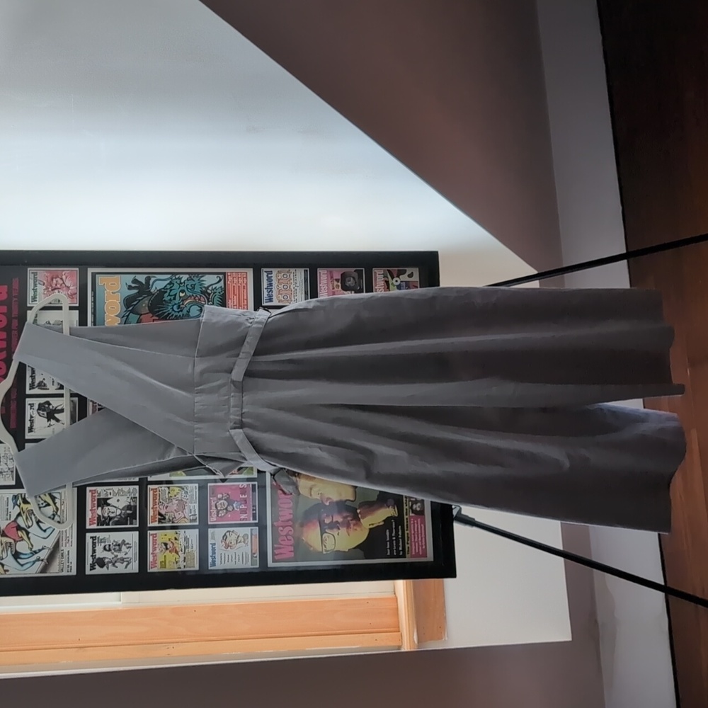 Misty Lane - Vintage 1970s Stylish Gray Buttoned Jumpsuit - Picture 7 of 14